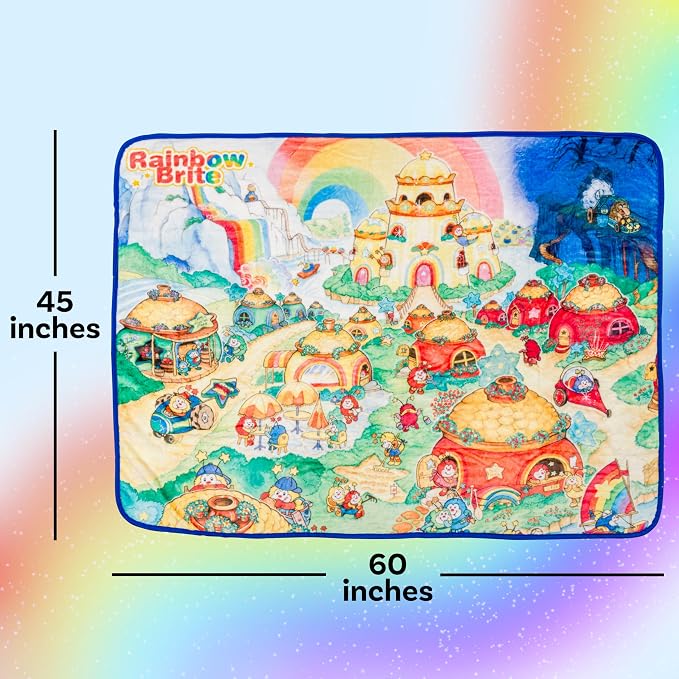 Silver Buffalo Rainbow Brite in Rainbowland, Fleece Throw Blanket, 45x60in | Soft and Cozy, 250 GSM