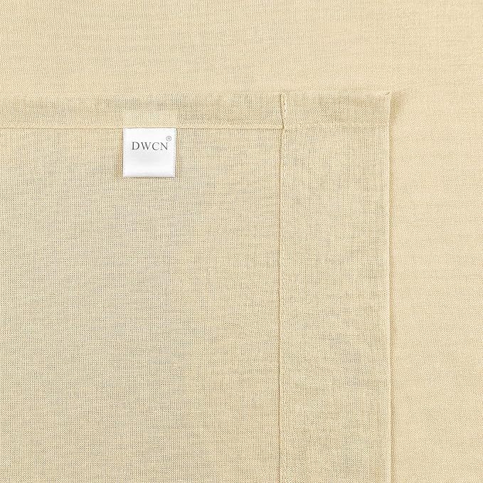 DWCN Sheer Curtains Beige Grommet Window Curtain for Bedroom Voile Sheer Curtains Set of 2 Panels 52 x 95 Inch Long,