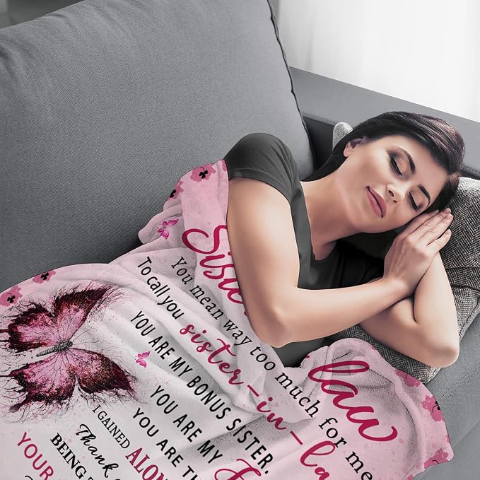 Sister in Law Gifts for Christmas, Sister in Law Birthday Gifts, Mothers Day for Sisters Inlaw Blanket, 80"x60"
