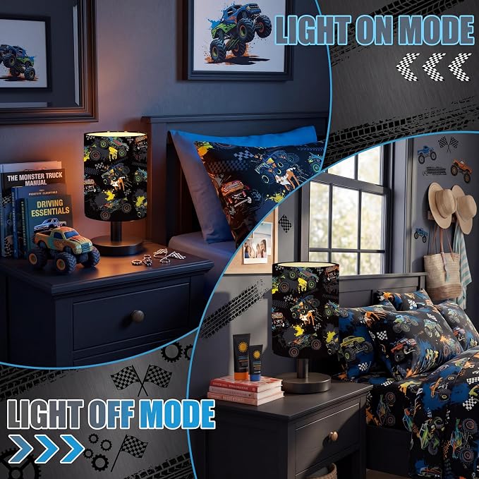 VIHOSE Truck Kids Table Lamp for Bedroom Kids Lamps for Girls Room