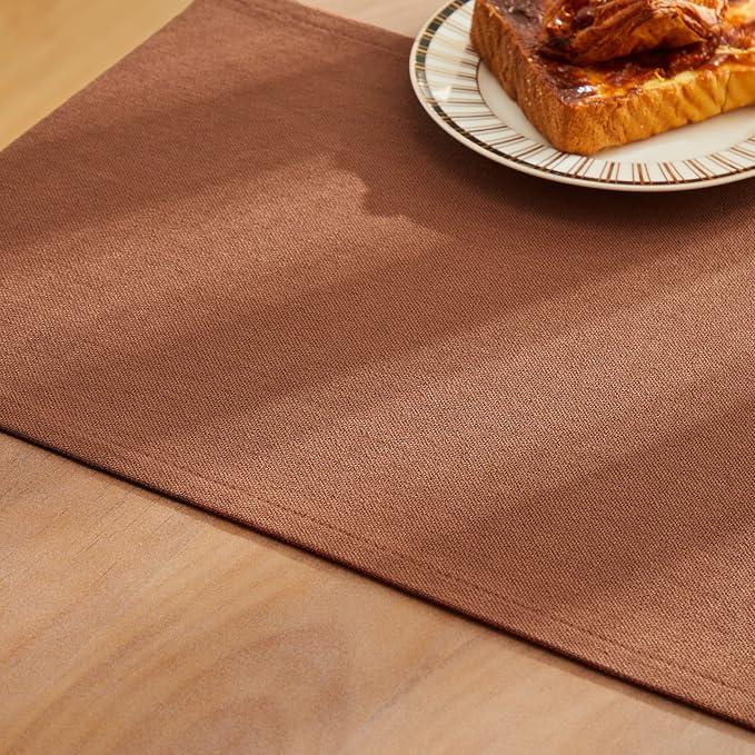 ZeeMart Rustic Cotton Linen Table Runner, 13x36 Inches Terracota | Farmhouse Style Linen Table Runners 36 Inches Long, Washable Kitchen Dining Table Decoration for Home Party Decor