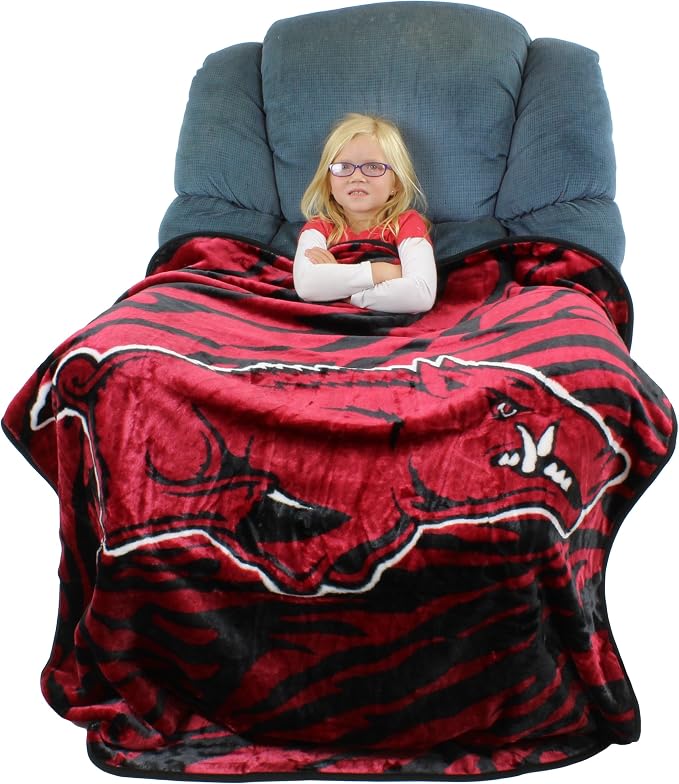 College Covers Arkansas Razorbacks Raschel Throw Blanket, 60 in by 50 in