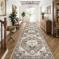 Washable 3x15 Hallway Runner Rug: Non-Slip Kitchen Rugs for Indoor Entryway Vintage Soft Thin Stain Resistant 15ft Long Carpet Home Decor Floor Mat for Bedroom Living Room(Beige,3x15)