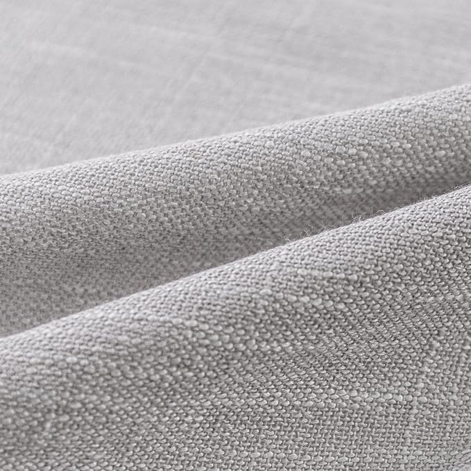 MYSKY HOME 90 Inch Farmhouse Curtains for Living Room, Sliding Door Patio Drapes for Doorways Soft Semi Sheer Light Filtering Window Decor, 50" Width x 90" Length, Light Grey, 2 PCs