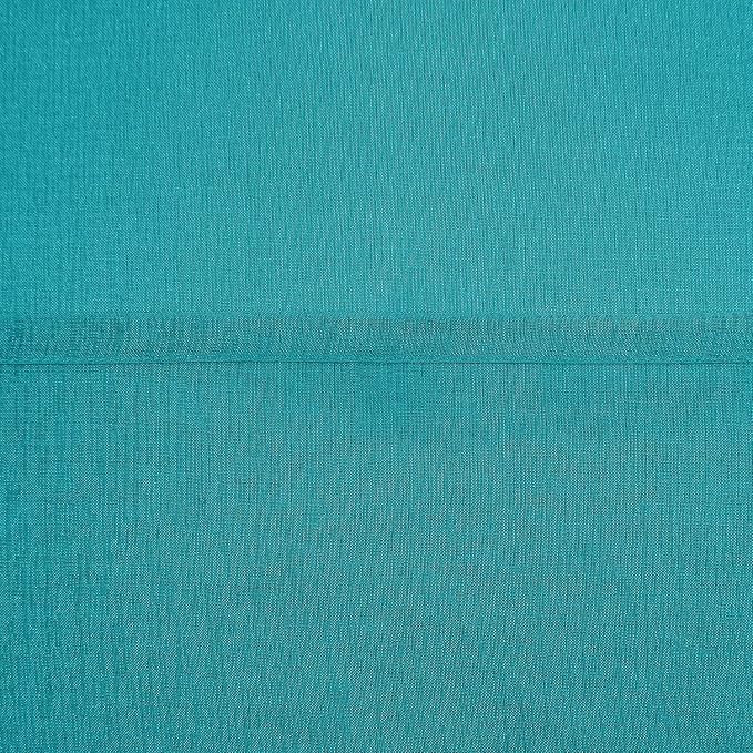 DWCN Turquoise Faux Linen Sheer Curtains - Grommet Voile Window Curtain Drapes for Bedroom Living Room 52 x 54 inch Length, Set of 2