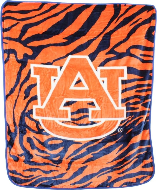 College Covers Auburn Tigers Raschel Throw Blanket, 60 in by 50 in
