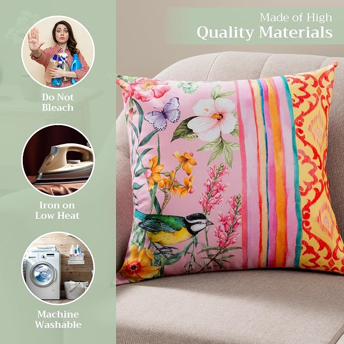 Maison d' Hermine Throw Pillow Covers 100% Cotton (20" x 20" - Pack of 1)