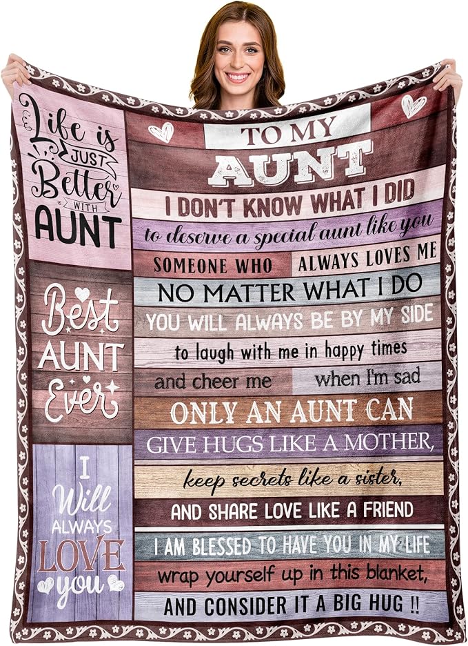 Great Aunt Gifts, Best Auntie Ever Gifts, Gifts for Aunts from Niece, Aunt Birthday Gifts, Auntie Gift Ideas, Aunt Gifts for Christmas Mothers Day Birthday Throw Blanket 80"x60"