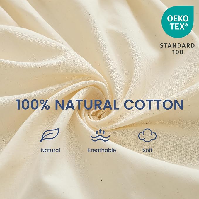 BISELINA Wrap Around Bed Skirts 17" Drop, Cotton Adjustable Elastic Dust Ruffles Easy Fit Wrinkle & Fade Resistant Soft Cozy Elegant Luxurious Bedding - Beige, Queen Size