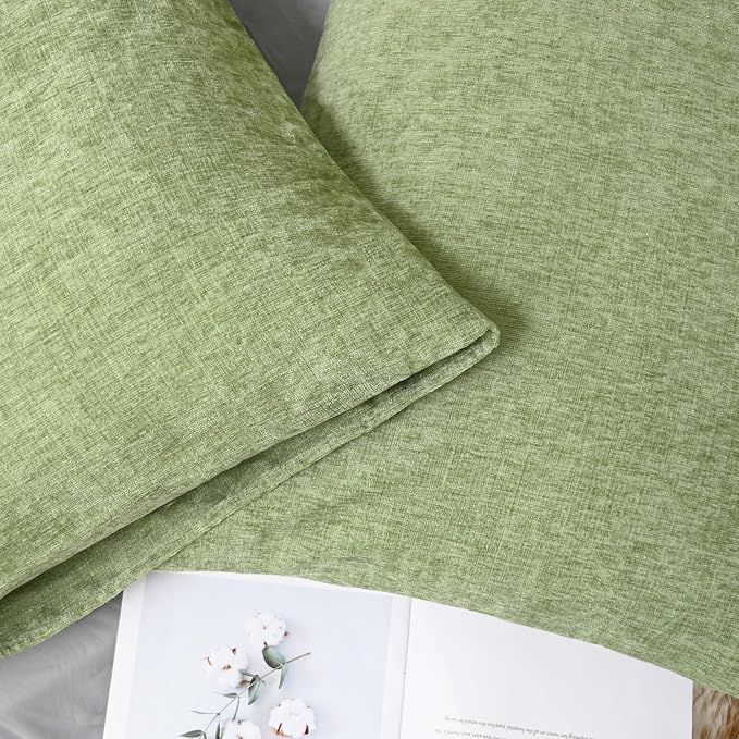 CaliTime Decorative Standard Throw Pillow Covers 26 X 20 Inches Sage Green