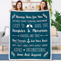 PAVILIA Best Friend Blanket - Friendship Gifts for Women, Soul Sister & Long Distance Bestie Gift, Soft Cozy Sherpa Throw with Sentimental Quotes, BFF Birthday Gift Idea, Teal Sea Blue