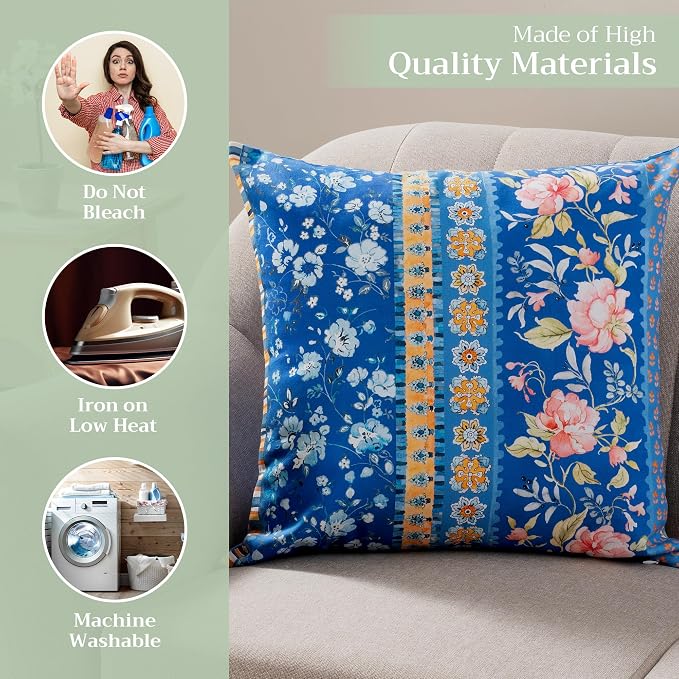 Maison d' Hermine Throw Pillow Covers 100% Cotton (20" x 20" - Pack of 1)