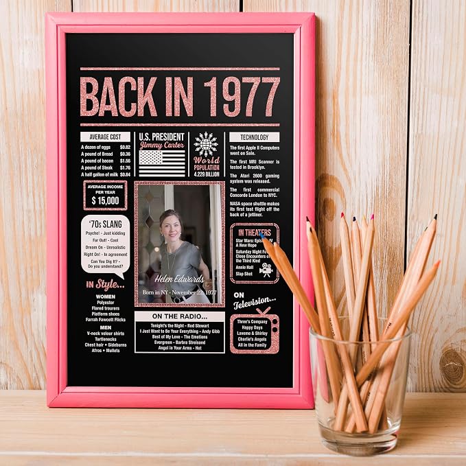 Happy 48th Birthday Decorations For Women - Personalized 48 Year Old Gifts for Her, 48 Birthday Decorations Rose Gold, 48 Yr Old Bday Decor, Party Supplies, Back In Poster, Female Birthday Presents