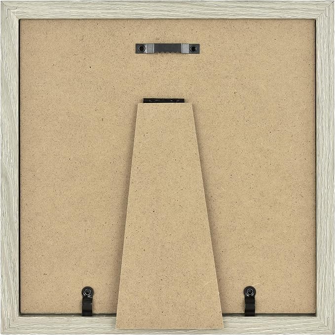 MCS Gallery Essential Picture Frame Set 8x8 Gray Woodgrain, Square Wall Hanging Picture Frames for Photos & Art Prints (2-Pack)