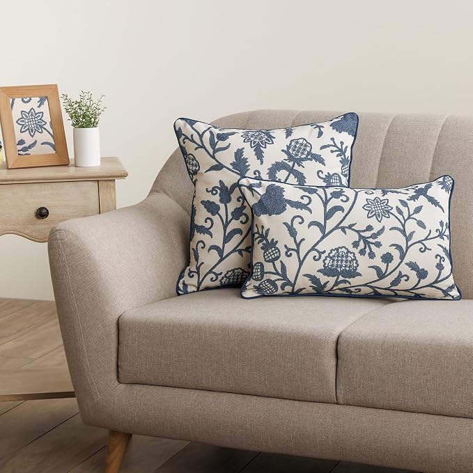 Maison d' Hermine Throw Pillow Covers 100% Cotton (18" x 18" - Pack of 1)