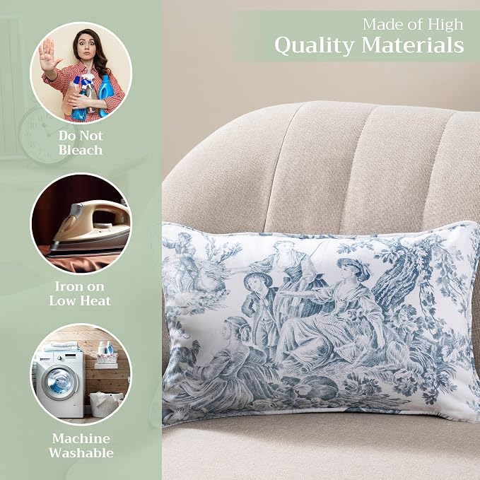 Maison d' Hermine Throw Pillow Covers 100% Cotton (12" x 20" - Pack of 1)
