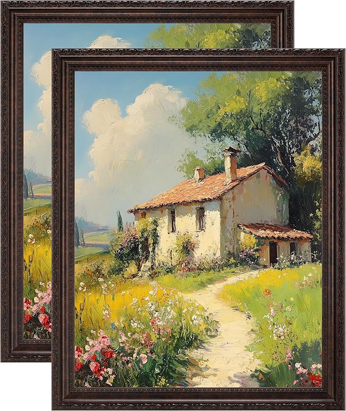 eletecpro 11x14 Vintage Picture Frame, Glass Cover, Brown, 2-Pack