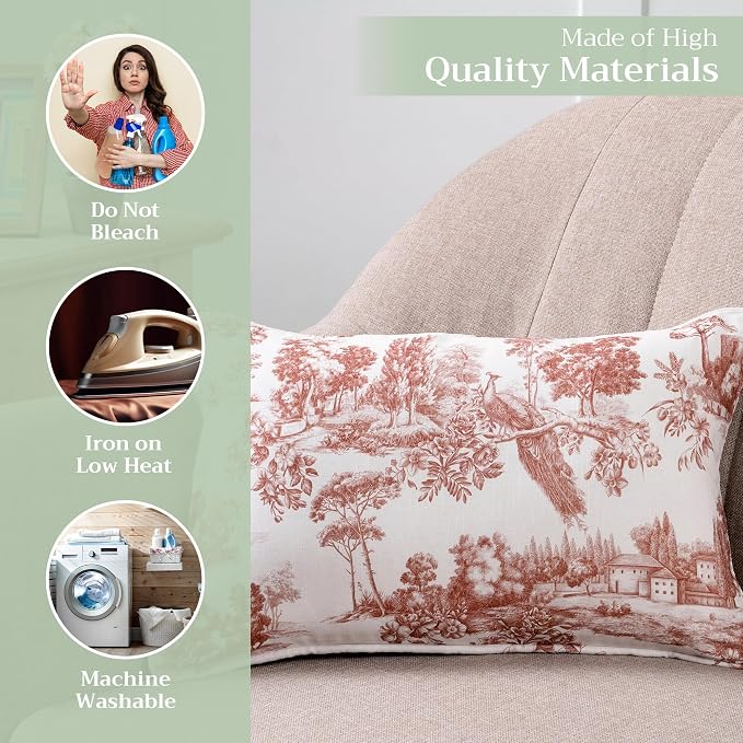 Maison d' Hermine Throw Pillow Covers 100% Cotton (12" x 20" - Pack of 1)