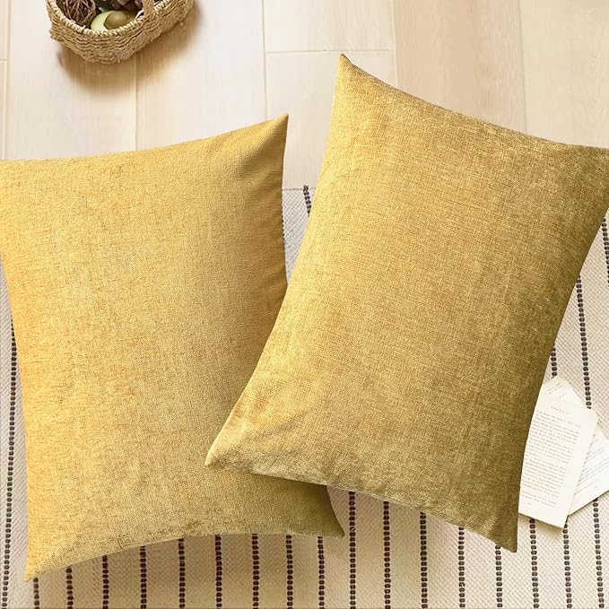 CaliTime Decorative Standard Throw Pillow Covers 26 X 20 Inches Gold