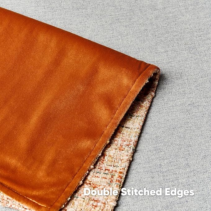 HAUSSY Pack of 2 Chenille Tweed Throw Pillow Covers 16x16 Inch, Rust