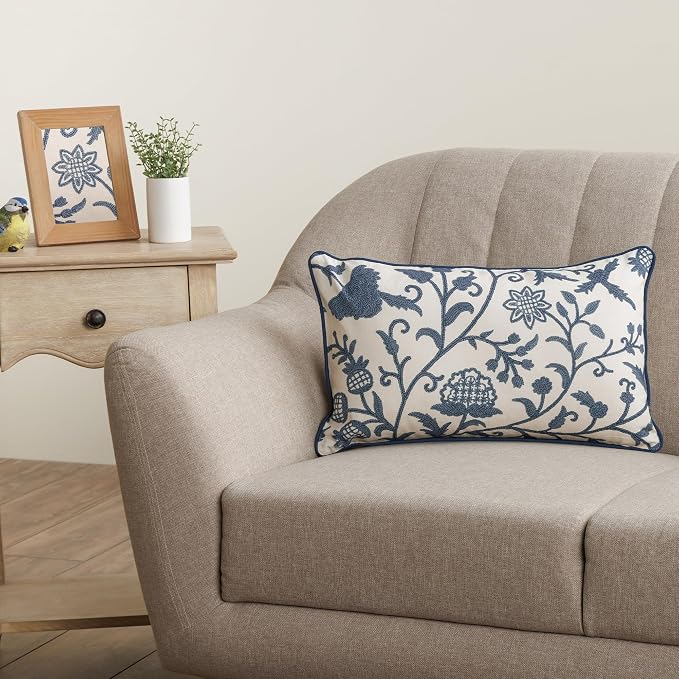 Maison d' Hermine Throw Pillow Covers 100% Cotton (12" x 20" - Pack of 1)