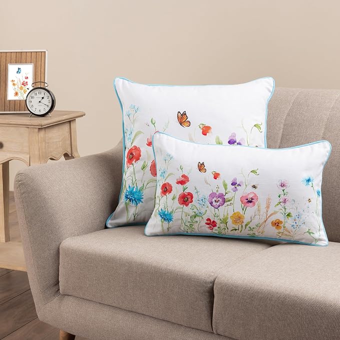 Maison d' Hermine Throw Pillow Covers 100% Cotton (12" x 20" - Pack of 1)