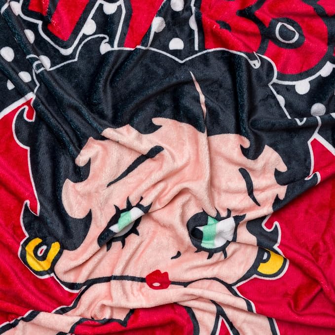 Silver Buffalo Betty Boop Style, Fleece Throw Blanket, 45x60in | Soft and Cozy, 180 GSM