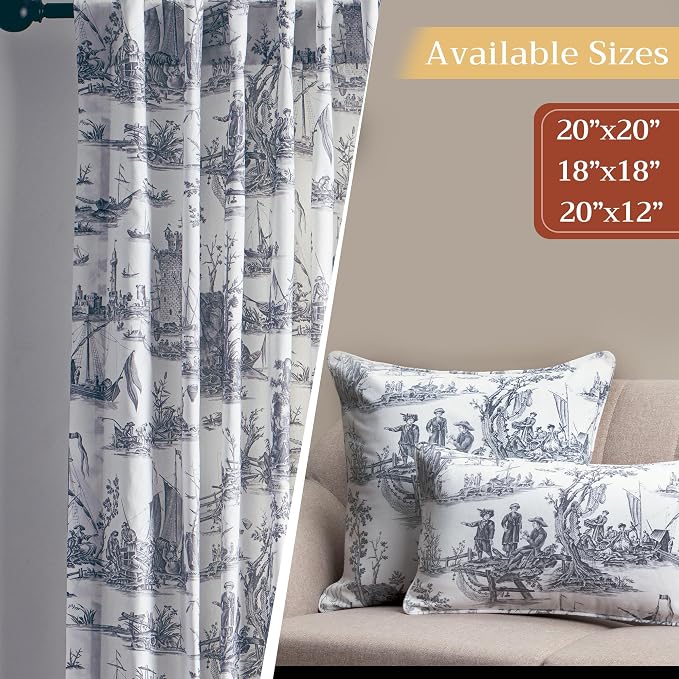 Maison d' Hermine Throw Pillow Covers 100% Cotton (12" x 20" - Pack of 1)