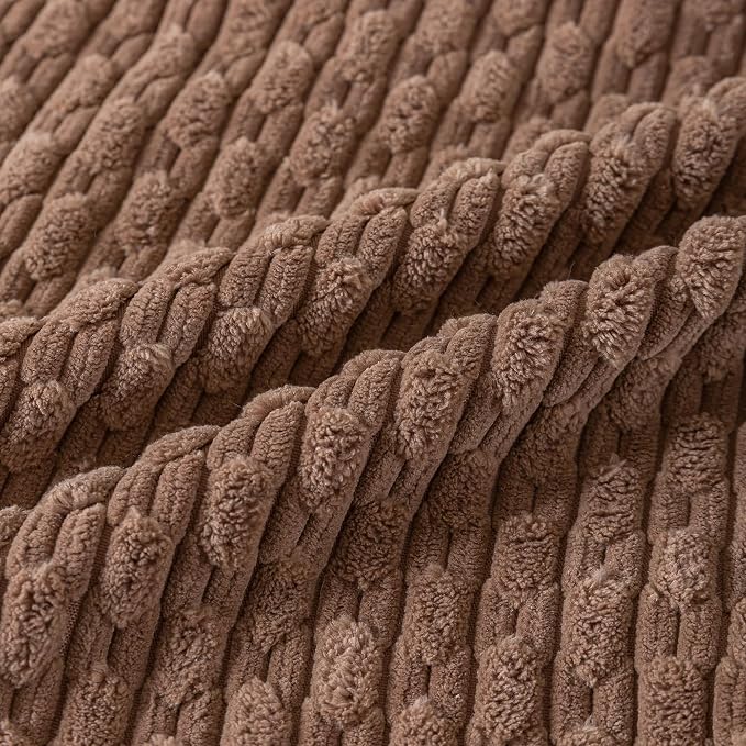 Set of 4 Beige Brown Coffee Decorative Throw Pillow Covers 18x18 Inch Corduroy Pillow Covers for Bed Couch Sofa Living Room Soft Square Cushion Cases