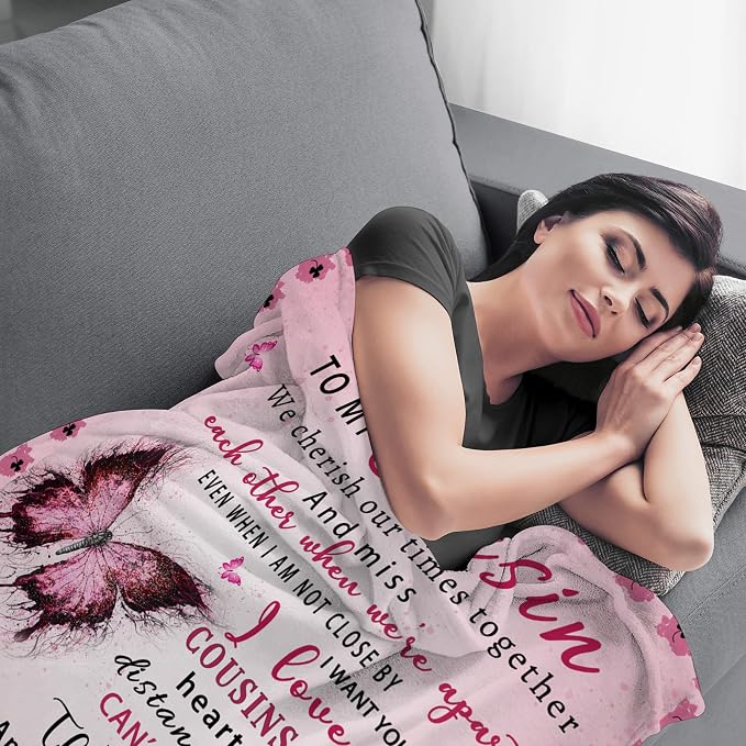 Cousin Gifts for Women, Cousin Gifts, Cousin Birthday Gifts for Women, Gift for Cousin Female, Cousin Gifts for Graduation, Christmas, Cousin Blanket, 60"x50"