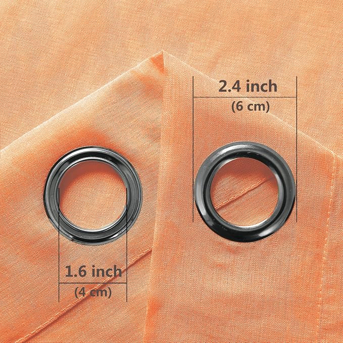 DWCN Sheer Curtains, Semi Sheer Grommet Window Curtains, Faux Linen Voile Sheer 84 Inches Curtains Drapes Treatment for Living Room Bedroom Set of 2 Panels 52 x 84 Inches Long, Sunset Orange