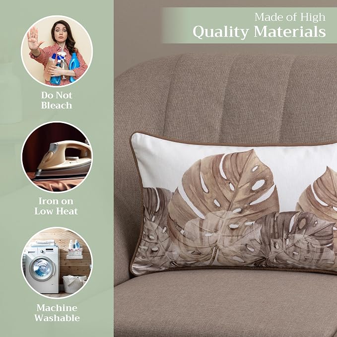 Maison d' Hermine Throw Pillow Covers 100% Cotton (12" x 20" - Pack of 1)