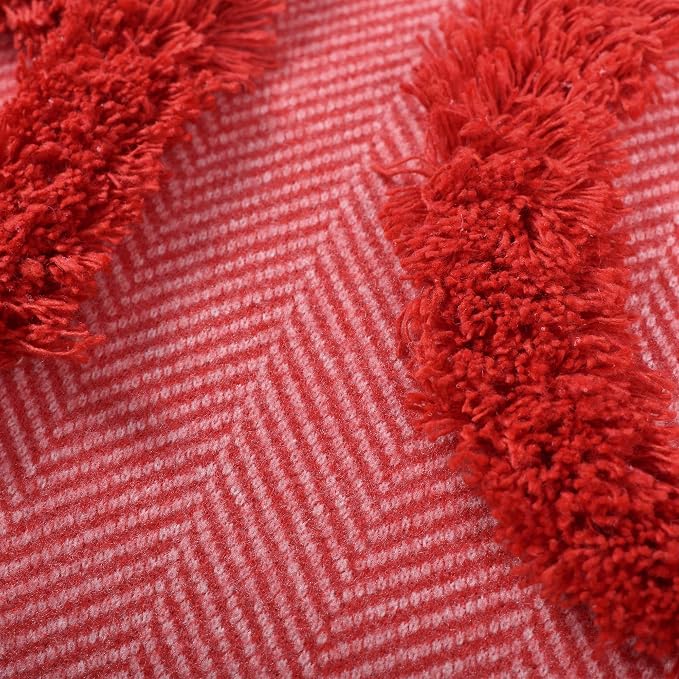 HOHOHO Red Christmas Pillow Covers Christmas Decorations Rectangle Lumbar Waist Throw Pillow Covers for Couch Sofa Bed Living Room 12X24 Inches