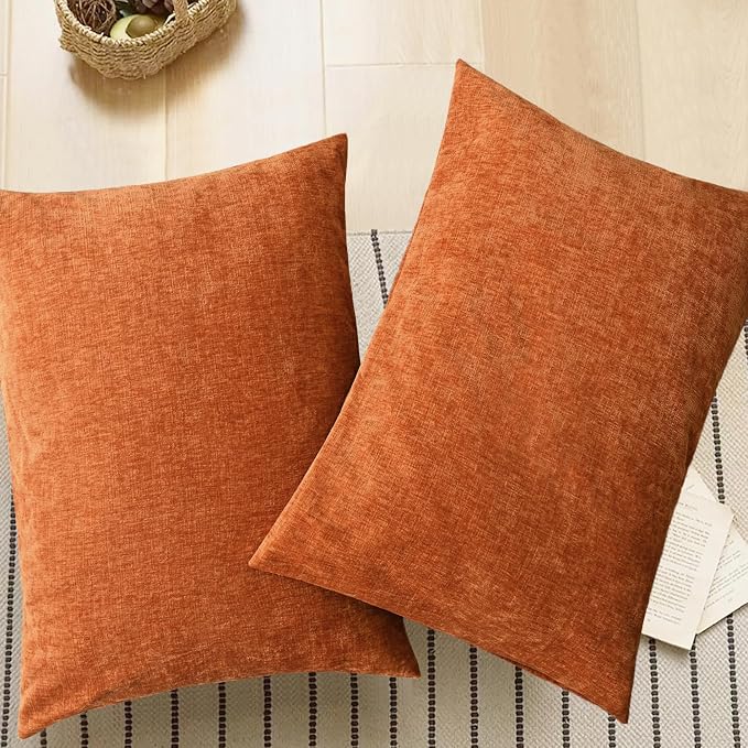 CaliTime Fall Decorative Throw Pillow Covers 26 X 20 Inches Burnt Orange