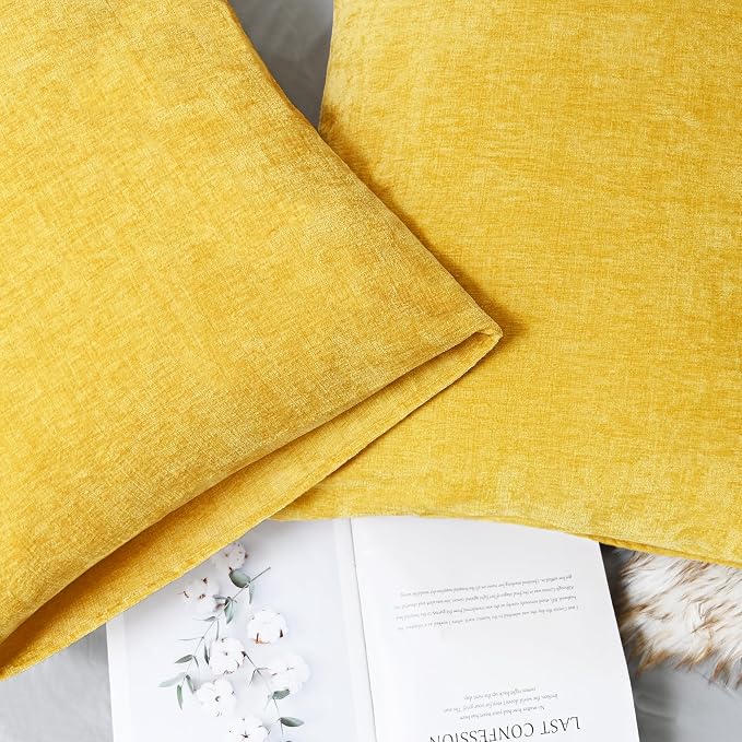 CaliTime Decorative Throw Pillow Covers 26 X 20 Inches Mustard Yellow