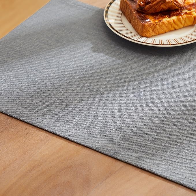 ZeeMart Rustic Cotton Linen Table Runner, 13x72 Inches Blue Ashes | Farmhouse Style Linen Table Runners 72 Inches Long, Washable Kitchen Dining Table Decoration for Home Party Decor