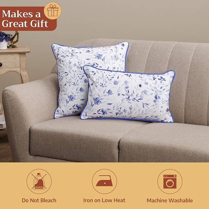 Maison d' Hermine Throw Pillow Covers 100% Cotton (18" x 18" - Pack of 1)