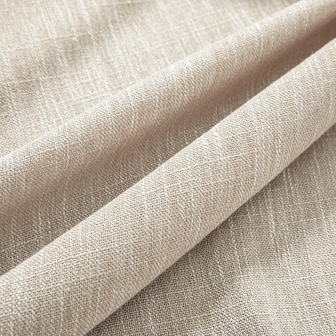 MYSKY HOME Oatmeal French Door Curtains for Door Window 72 Inch Length 2 Panels Semi Sheer Light Filtering Curtain for Bedroom Window Glass Rod Pocket for Kitchen Dining Room, Taupe, 26" Wide