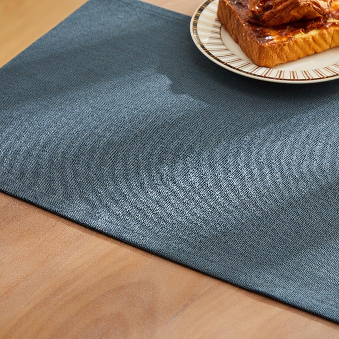 ZeeMart Rustic Cotton Linen Table Runner, 13x48 Inches Navy | Farmhouse Style Linen Table Runners 48 Inches Long, Washable Kitchen Dining Table Decoration for Home Party Decor