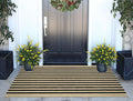 Black and Khaki Outdoor Rug 2'x4',Striped Front Porch Rug Washable Front Door Mat Entryway Throw Rug for Front Porch Indoor Outdoor Doormat