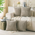 Set of 4 Taupe Decorative Throw Pillow Covers 20x20 Inch Corduroy Pillow Covers for Bed Couch Sofa Living Room Soft Square Cushion Cases