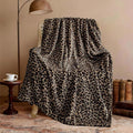 Edenleaf Leopard Print Blanket Fleece Throw for Bed Sofa Travel and Camping, Super Soft Cozy Fluffy Plush Cheetah Print Blanket for All Seasons 50"x60" (Mocha Brown)