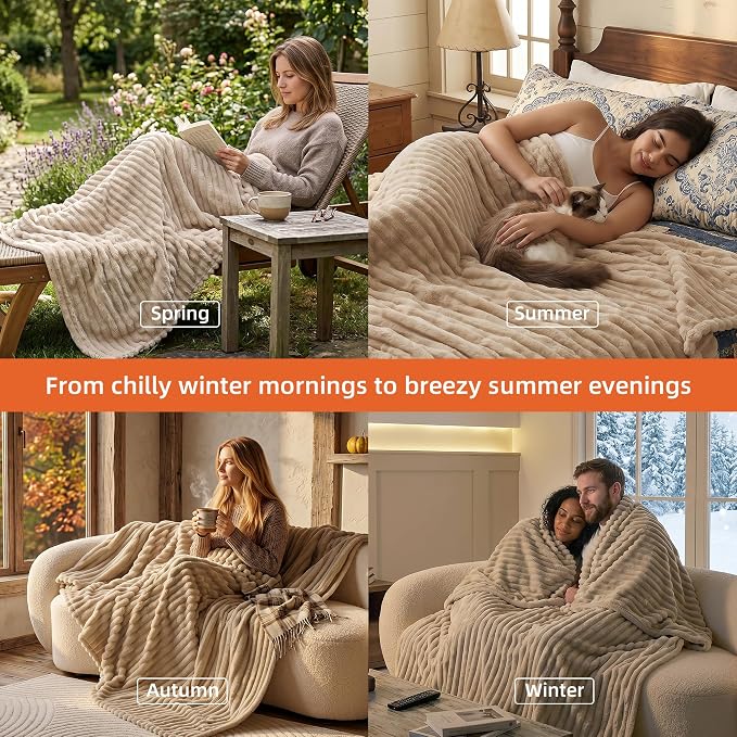 Fleece King Throw Blanket for Couch & Bed, Cozy Warm Gifts for Women Girls | Soft flannel, no-pill & no-shed. Lightweight for sofa, chair, car and home decor. For Mother's Day, Graduation, Christmas.