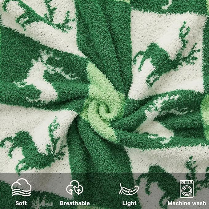 CYMULA Christmas Knit Throw Blanket - Super Soft Cozy Fuzzy Blankets for Couch, Sofa & Bed, Holiday Throw Blanket，60"x80"