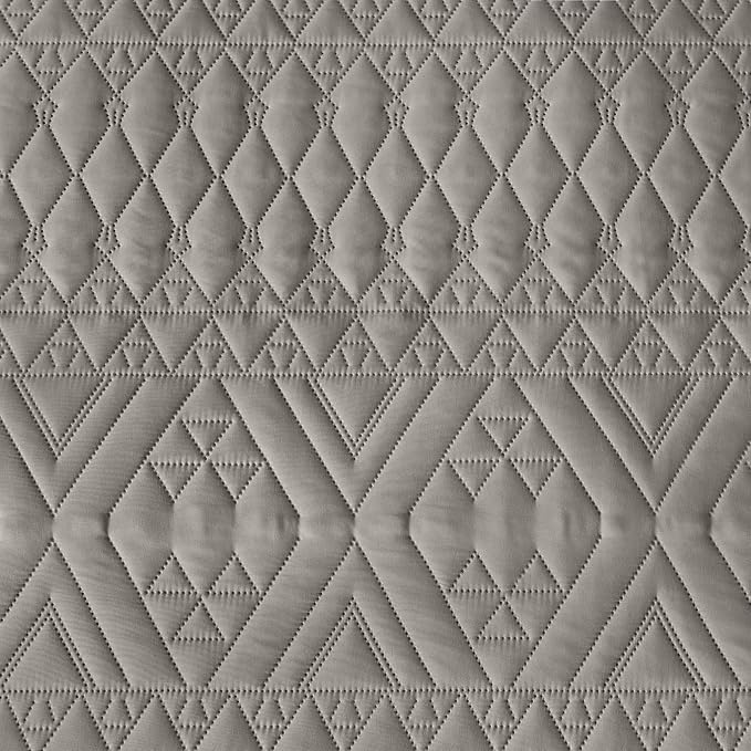 akkialla Twin Size Quilt Bedding Set,Dark Grey Lightweight Microfiber Soft Bedspreads,Modern Style Geoetric Pattern Coverlet Set for All Seasons,2 Piece(1 Quilt,1Pillow Sham)