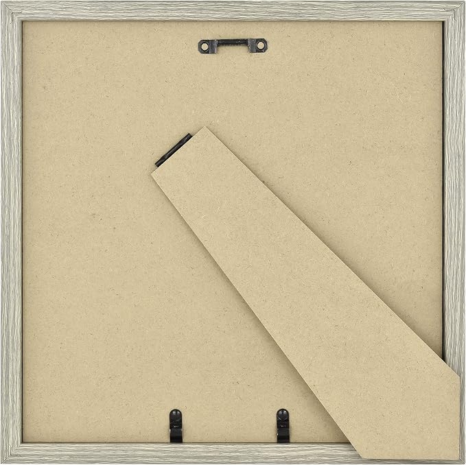 MCS Gallery Essential Picture Frame Set 10x10 Gray Woodgrain, Square Gallery Wall Hanging Picture Frames for Photos & Art Prints (2-Pack)