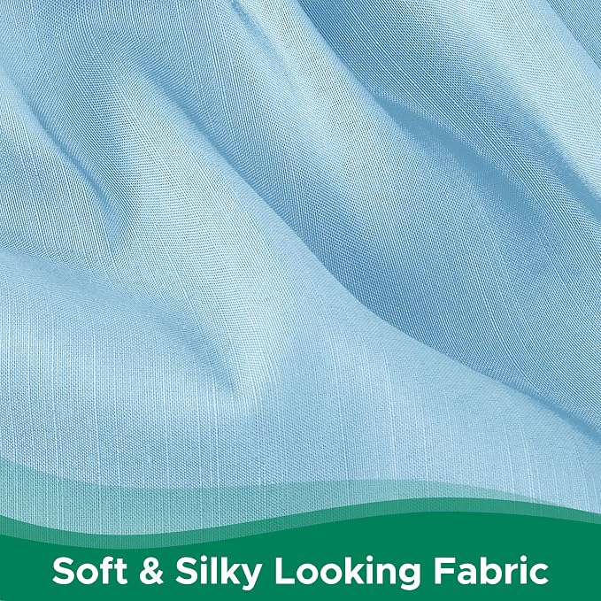 Wrap Around Bed Skirt Full Size 15" Drop-Elastic Dust Ruffle Light Blue | Adjustable Pleated Bedskirt-Easy Fit Wrinkle Resistant Washable Bed Skirting-Hotel Studio Apartment Home Guest Bedroom Rental