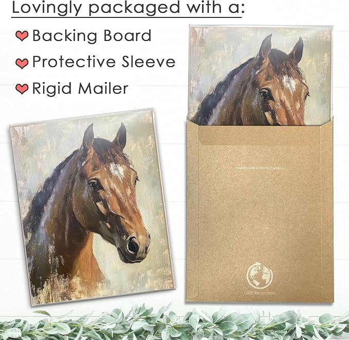 DREAM BIG PRINTABLES Portrait of a Horse Art Print - 11x14 | Rustic Wall Art for Western Home Decor | Farmhouse Wall Pictures for Bedroom | Living Room Wall Art | Office Wall Decor for Home