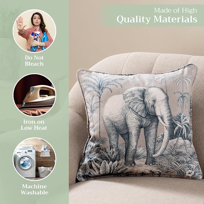 Maison d' Hermine Throw Pillow Covers 100% Cotton (18" x 18" - Pack of 1)