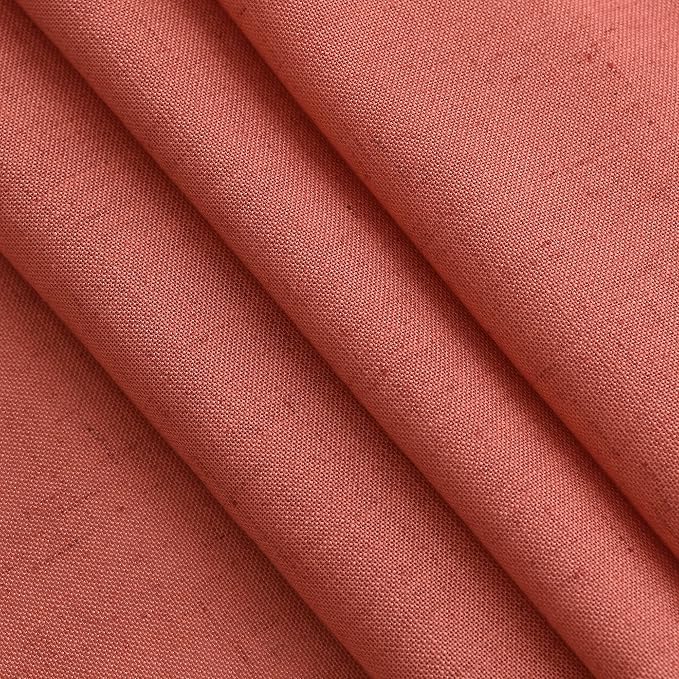 Coral Linen Curtains 108 Inches Long 2 Panels Set Back Tab Loop Pocket Light Filtering Semi Sheer Boho Large Window Decor Extra Long Drapes for High Ceiling Living Room 52x108